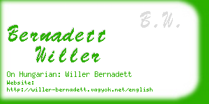 bernadett willer business card